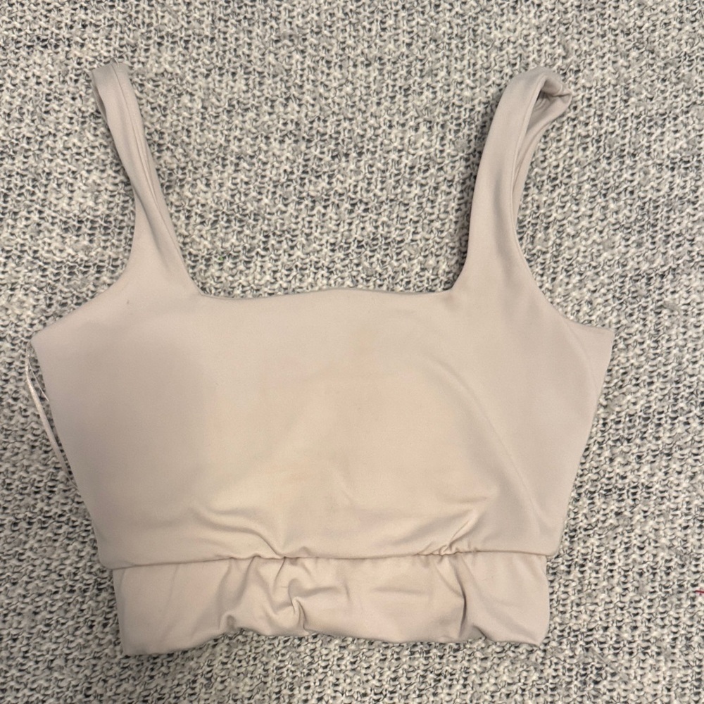Manifest Tan Ruched Crop Tank Top Size XS
